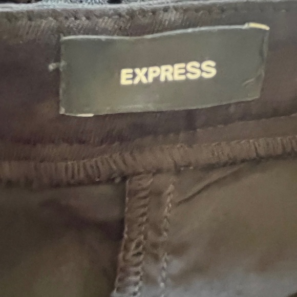 Express Black High Waisted Cut Out Lace Wide Leg Ankle Pant Size 10 Short EUC - Picture 8 of 10